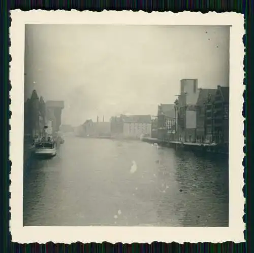 Foto 7x7cm - Gdańsk Danzig - An der Mottlau, Hafenpartie - 1940