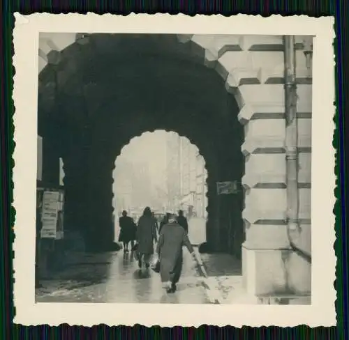 Foto 7x7cm - Gdańsk Danzig - Tor Eingang zur Altstadt - 1940