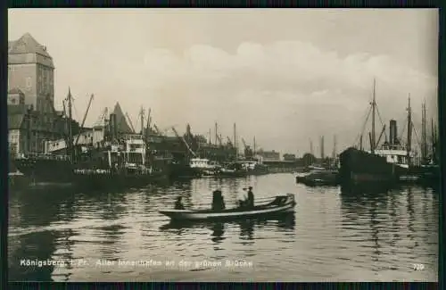 2x Foto AK Kaliningrad Königsberg Ostpreußen Innenhafen grüne Brücke Hundegatt