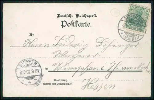AK Litho Offenbach 1902 gel. Marktplatz Kaserne II. Batl V Hess Inf Regt Nr 168