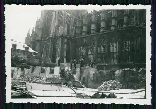 5x Foto Kathedrale Amiens und Reims Zerstörungen - Soldaten Wehrmacht 1940-41
