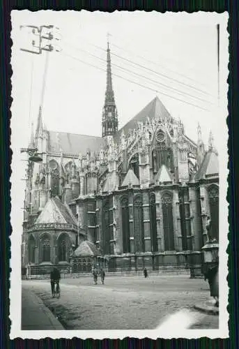 5x Foto Kathedrale Amiens und Reims Zerstörungen - Soldaten Wehrmacht 1940-41