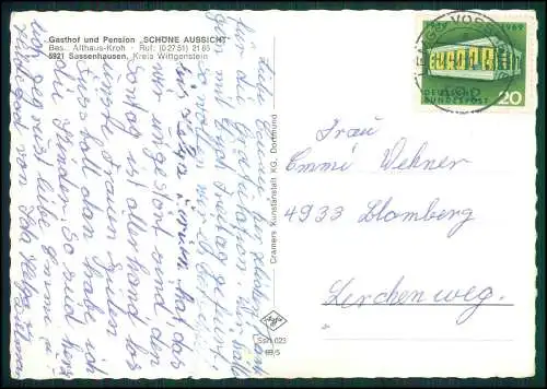 Foto AK Sassenhausen, Gasthaus Pension Schöne Aussicht Siegen-Wittgenstein LKR.