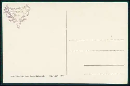 AK Plessenburg bei Ilsenburg am Harz Jagdschloss und Forsthaus-Stempel Rückseite
