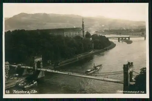 2x Foto AK Děčín Tetschen Bodenbach Elbe Reg. Aussig, Elbdampfer Kallasch Karten
