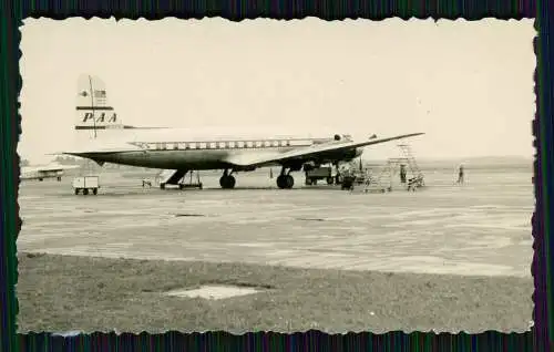 5x Foto - diverse Flugzeug Aircraft - Flugplatz Rollfeld - 1950-60