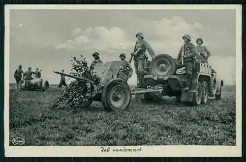 AK - Wehrmacht deutsche Soldaten - mit Pak im Manöver - 1939 gelaufen
