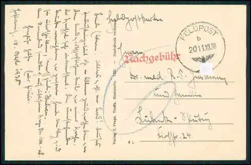 AK Hostomice Hostomitz Tschechien b.Bílina Grenze Erzgebirge 1938 Feldpost gel.