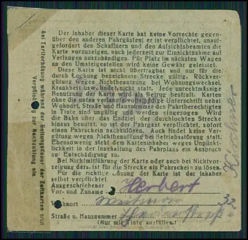 Fahrkarte Schülerkarte - Bochum Gelsenkirchen - Bus und Straßenbahnen 1932