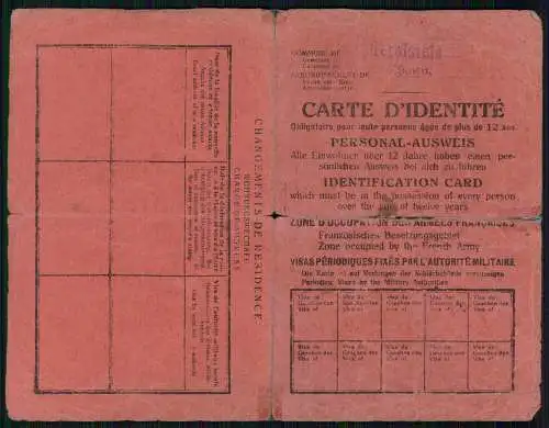 CARTE D'IDENTITÉ - Personal Ausweis - Weiblich Gerolstein Daun Passbild 1921
