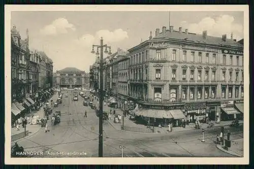 AK Hannover - Adolf Hitler-Strasse - mit Wiener Café Geschäften und Strassenbahn