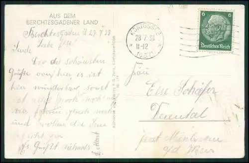Foto AK - Obersalzberg Berchtesgaden - Haus Wachenfeld Berghof - 1938 gelaufen