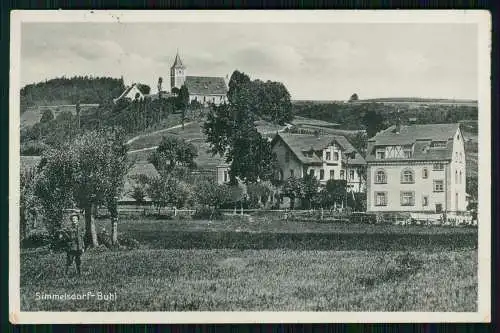 AK Bühl Simmelsdorf Nürnberger Land Mittelfranken Ort mit Kirche 1938 gelaufen