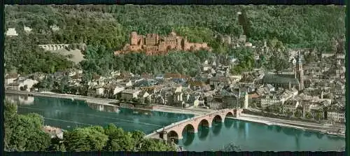Foto AK Übergröße 21x9cm - Heidelberg am Neckar, Blick vom Philosophenweg gel.