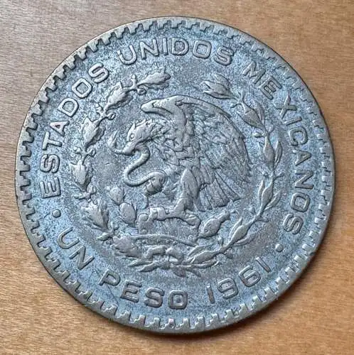 Mexiko Mexikaner 1 Peso Silbermünze 1961 Jose Morales