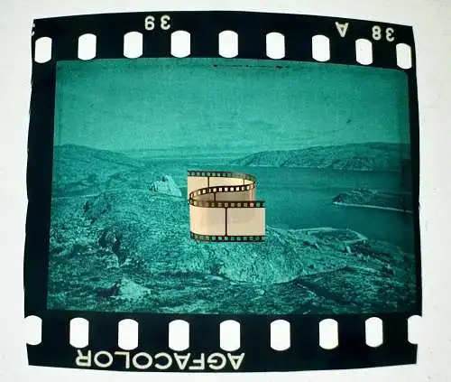 Orig Farbdia Agfacolor - Norwegen Norge Fjordlandschaft Luftbild Fliegeraufnahme