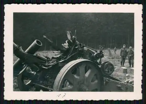 4x Foto - Wehrmacht Soldaten - Geschütz Flak Rohrkrepierer auch getarnt