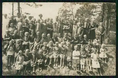 Foto AK- Nordseebad Sankt Peter Ording - Mädchen Zöpfe Kinderheim Köhlbrand 1925