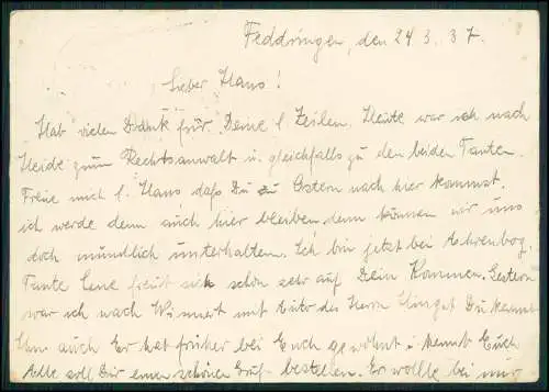 Postkarte und Brief - Ganzsache 1937 Landpoststempel Winnert über Husum Holstein