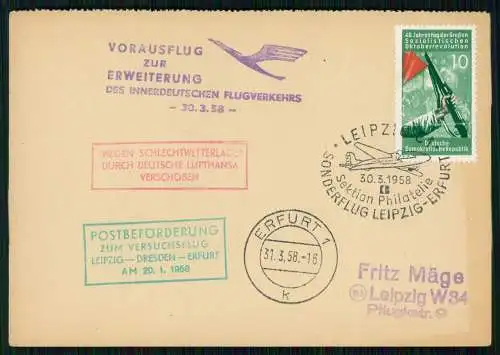Leipzig SSt Sonderflug Leipzig - Erfurt Vorausflug innerdeutscher Flugverkehr