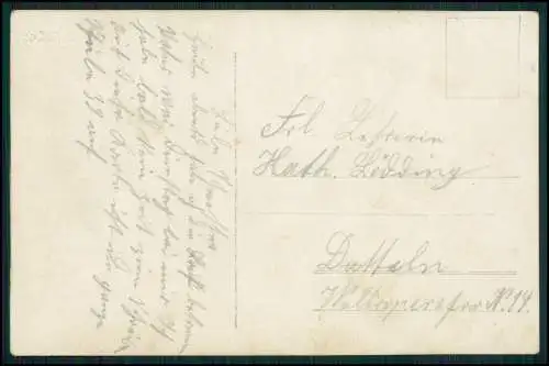 Foto AK 1. WK - Soldaten - Druckstempel - Atelier Fiebrig Münster Hammerstr. 14
