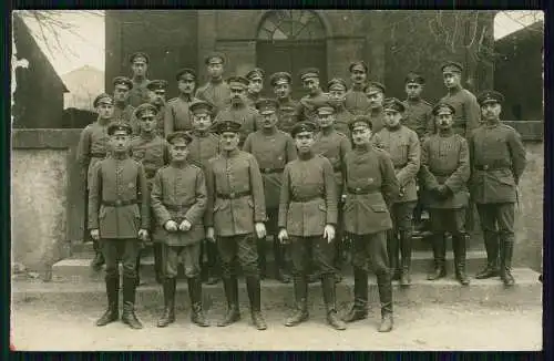 Foto AK 1. WK - Gruppe Soldaten - Offiziere Mannschaft 1916
