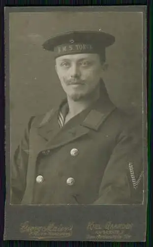 CDV Foto - Soldat mit Mützenband SMS Yorck - Panzer-Kreuzer Kaiserliche Marine