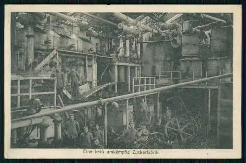AK 1. WK - Elne heiß umkämpfte Zuckerfabrik - deutsche Soldaten - 1916 Feldpost