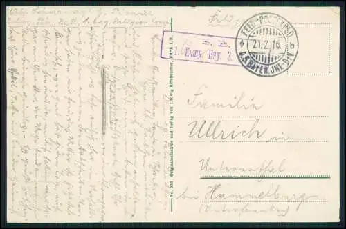 AK 1. WK - Elne heiß umkämpfte Zuckerfabrik - deutsche Soldaten - 1916 Feldpost