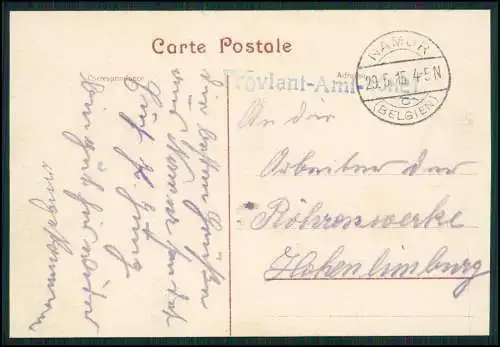 AK 1. WK - Rumbeke Westflandern - Stempel Proviant Amt - 1915 Feldpost gelaufen