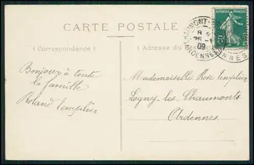AK 1. WK - Charleville Place de Nevers - 1909 gelaufen