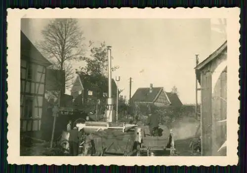 2x Foto - Gotthardt & Kühne - Bauernhof Einsatz Dämpfmaschine für Kartoffel 1938