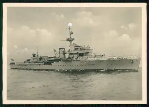 Foto AK 15x10,5cm - Deutsches Kriegsschiff Brummer Artillerieschulschiff Marine
