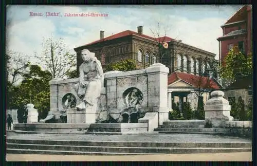 AK - Essen im Ruhrgebiet am Jahrhundertbrunnen - bei der Synagoge - 1916