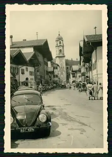 3x Foto - altes Kennzeichen AW 27-4514 - VW Käfer Volkswagen - Mittenwald Bayern
