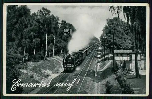 AK Dampf-Lokomotive Erwartet mich ! - Verlag W. St. B. - Serie Novobrom  Nr. 521