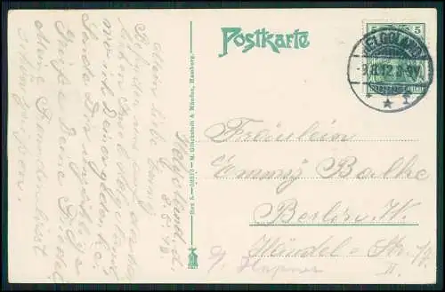 AK Insel Helgoland Wappen - mit Gedicht Grün ist das Land...1912 gelaufen