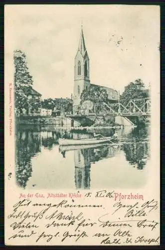 AK - Pforzheim an der Enz mit Altstädter Kirche - 1906 gelaufen