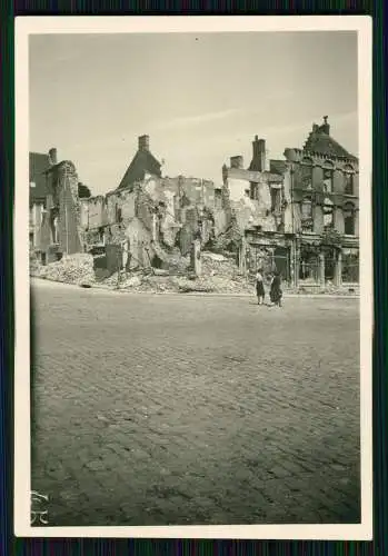 6x Foto Wehrmacht Soldaten - Belgien Nordfrankreich Kriegszerstörung 1940-41