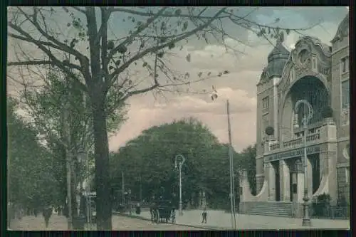 AK - Essen im Ruhrgebiet - Huyssens Allee, Städtischer Saalbau, Straßenbahn 1913