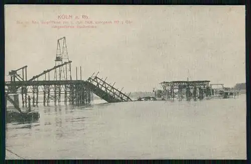 KÖLN Rhein Die im Bau begriffene am 9. Juli 1908 morgens eingestürzte Südbrücke