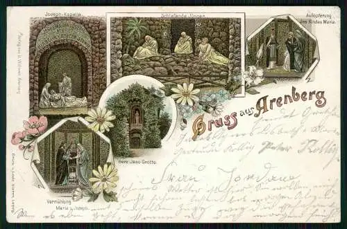 Litho Arenberg Koblenz Schlafende Jünger Joseph-Kapelle Aufopferung Kindes Maria