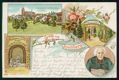 Litho Arenberg Koblenz Die Fusstapfen Jesus Eingang zum Oelberg Jesus am Oelberg