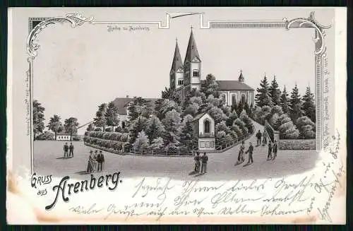 AK - Litho Arenberg Koblenz -  Blick auf die Kirche - 1905 gelaufen