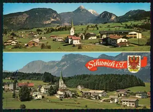 Dorf Kirche Schwoich bei Kufstein Tirol gegen Wilden Kaiser gegen die Innberge