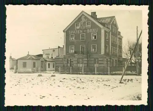 Foto große Werbung Reklame - Spatenbräu zum Rössl - auf Hausfassade 1940
