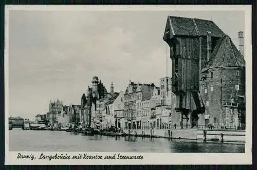 AK - Gdańsk Danzig Pommern - Langebrücke mit Krantor und Sternwarte 1938
