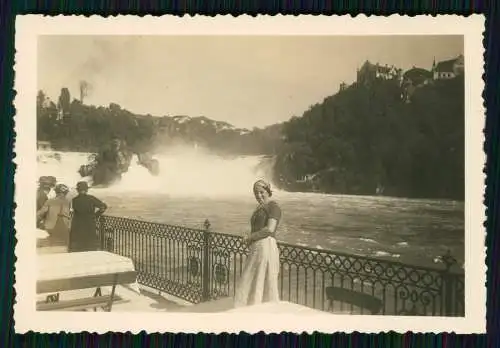 3x alte Fotos Rheinfall Kanton Schaffhausen diverse Ansichten unserer Reise 1936