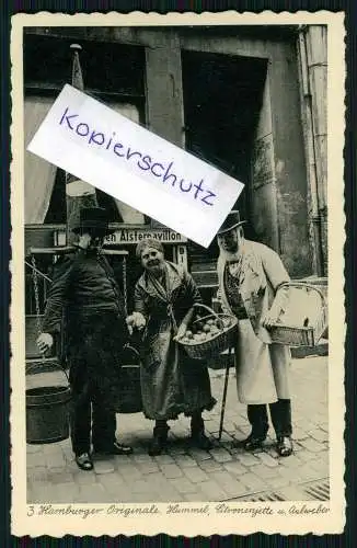 AK - 3 Hamburger Originale- Hummel Zitronenjette u. Aalweber Alsterpavillon 1938