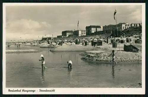 Foto AK - Nordseebad Wangerooge - Strand Promenade Häuser - 1941 Feldpost gel.